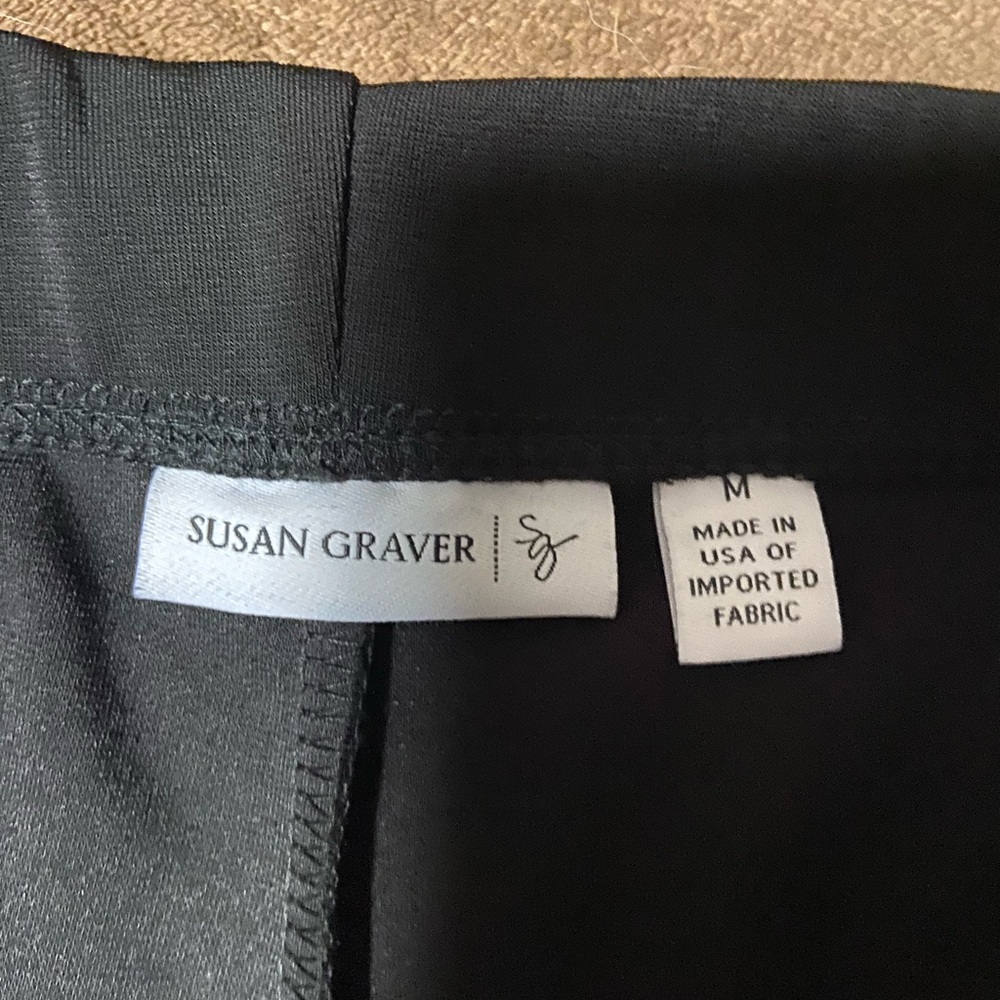 Black Wide-Leg Pants Susan Graver size medium - Picture 5 of 7